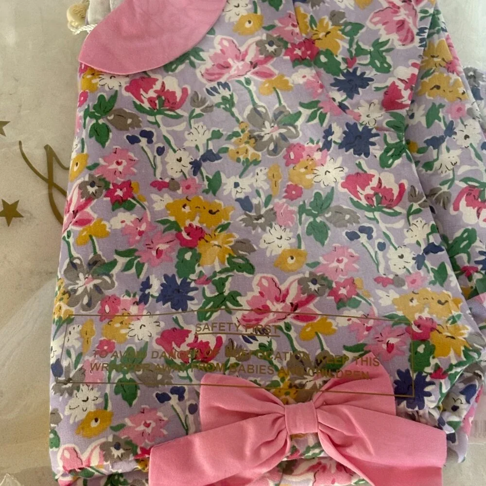 Rachely Riley Meadow Flower Romper ‎ in Pink and Purple, 3M, NWT